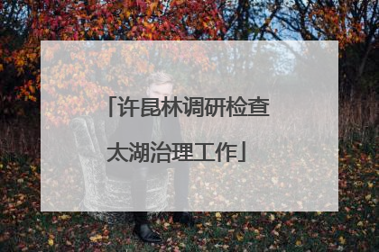 许昆林调研检查太湖治理工作