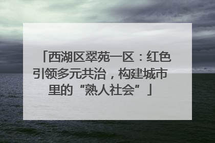 西湖区翠苑一区：红色引领多元共治，构建城市里的“熟人社会”