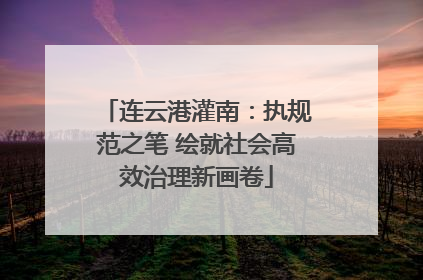 连云港灌南：执规范之笔 绘就社会高效治理新画卷