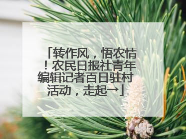 转作风，悟农情！农民日报社青年编辑记者百日驻村活动，走起→