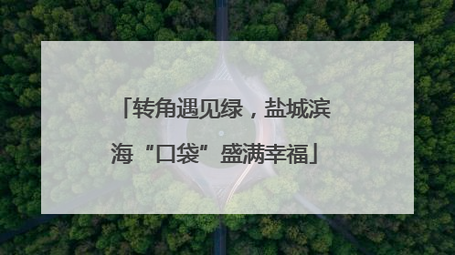 转角遇见绿，盐城滨海“口袋”盛满幸福