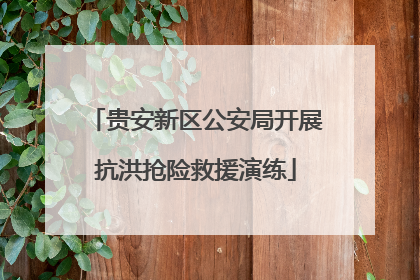贵安新区公安局开展抗洪抢险救援演练