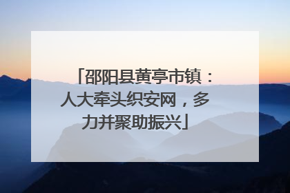 邵阳县黄亭市镇：人大牵头织安网，多力并聚助振兴
