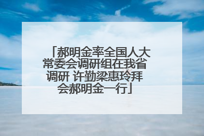 郝明金率全国人大常委会调研组在我省调研 许勤梁惠玲拜会郝明金一行