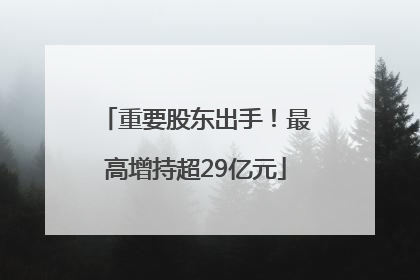 重要股东出手！最高增持超29亿元