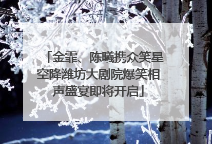 金霏、陈曦携众笑星空降潍坊大剧院爆笑相声盛宴即将开启