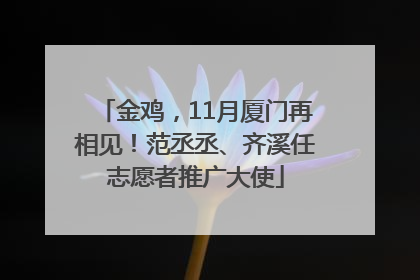 金鸡，11月厦门再相见！范丞丞、齐溪任志愿者推广大使