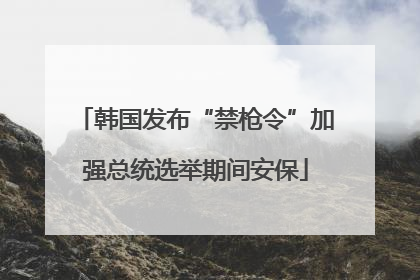韩国发布“禁枪令”加强总统选举期间安保