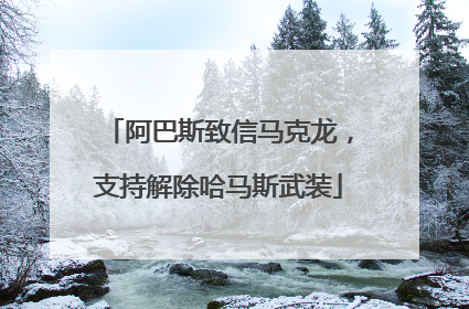 阿巴斯致信马克龙，支持解除哈马斯武装