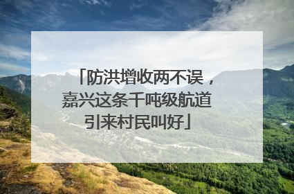 防洪增收两不误，嘉兴这条千吨级航道引来村民叫好