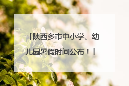陕西多市中小学、幼儿园暑假时间公布！