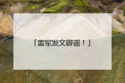 雷军发文辟谣！