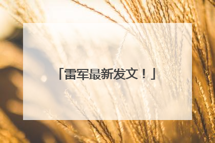 雷军最新发文！