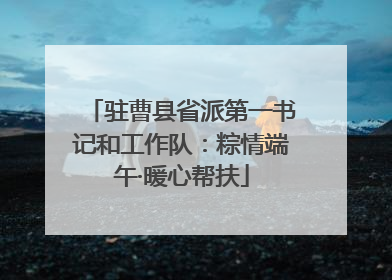 驻曹县省派第一书记和工作队：粽情端午·暖心帮扶