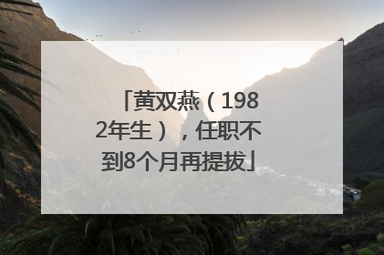 黄双燕（1982年生），任职不到8个月再提拔