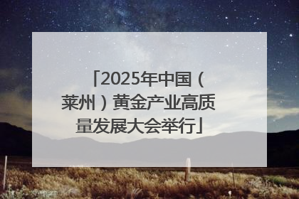 2025年中国（莱州）黄金产业高质量发展大会举行