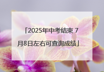 2025年中考结束 7月8日左右可查询成绩