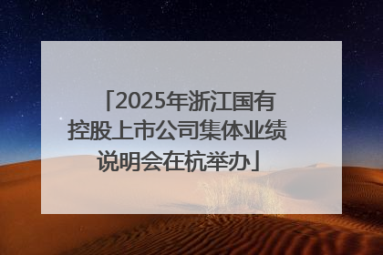 2025年浙江国有控股上市公司集体业绩说明会在杭举办