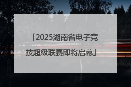 2025湖南省电子竞技超级联赛即将启幕
