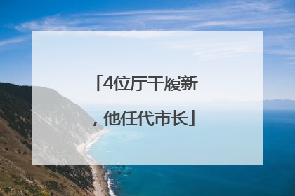 4位厅干履新，他任代市长