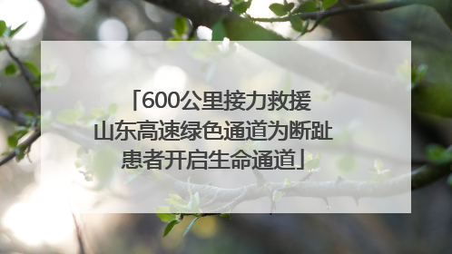 600公里接力救援 山东高速绿色通道为断趾患者开启生命通道