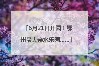 6月21日开园！鄂州最大亲水乐园……