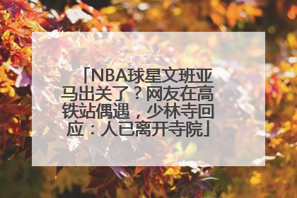 NBA球星文班亚马出关了？网友在高铁站偶遇，少林寺回应：人已离开寺院