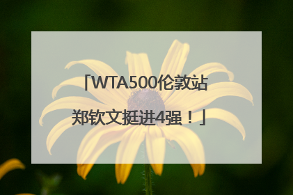 WTA500伦敦站 郑钦文挺进4强！